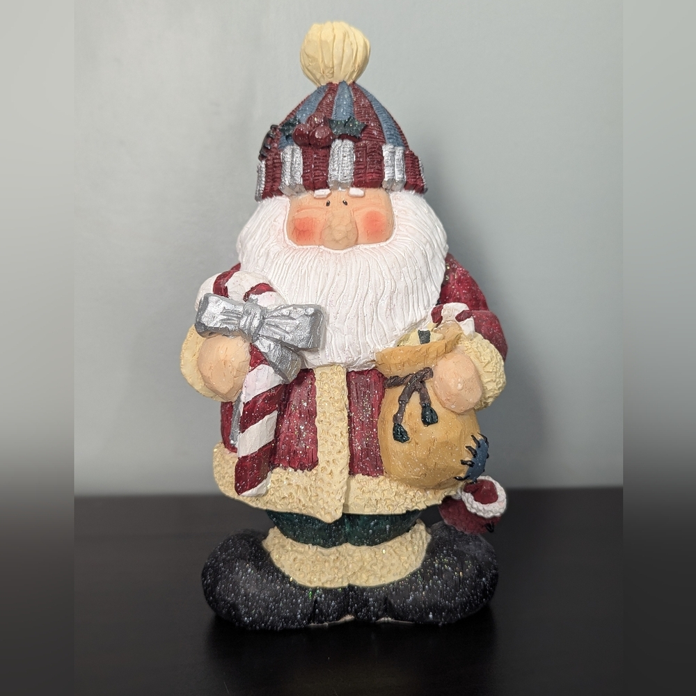 Festive Santa Claus‎ Resine Figurine with Gift and Sack